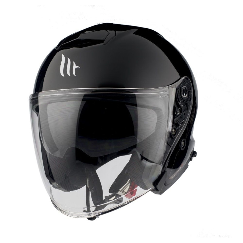 MT WYPRZEDAŻ KASK OTWARTY JET Z BLENDĄ THUNDER 3 SV JET SOLID GLOSS BLACK KOLOR CZARNY POŁYSK ROZMIAR M