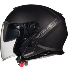MT WYPRZEDAŻ KASK OTWARTY JET Z BLENDĄ THUNDER 3 SV JET SOLID MATT BLACK KOLOR CZARNY MAT ROZMIAR S