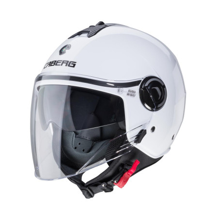 CABERG KASK OTWARTY JET Z BLENDĄ MODEL RIVIERA V4X SOLID KOLOR BIAŁY POŁYSK ROZMIAR XS