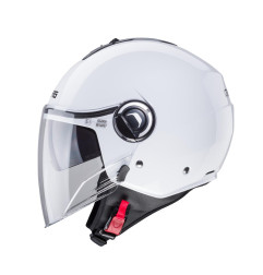 CABERG KASK OTWARTY JET Z BLENDĄ MODEL RIVIERA V4X SOLID KOLOR BIAŁY POŁYSK ROZMIAR M