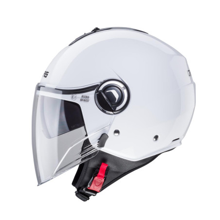 CABERG KASK OTWARTY JET Z BLENDĄ MODEL RIVIERA V4X SOLID KOLOR BIAŁY POŁYSK ROZMIAR XL