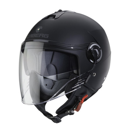 CABERG KASK OTWARTY JET Z BLENDĄ MODEL RIVIERA V4X SOLID KOLOR CZARNY MAT ROZMIAR M
