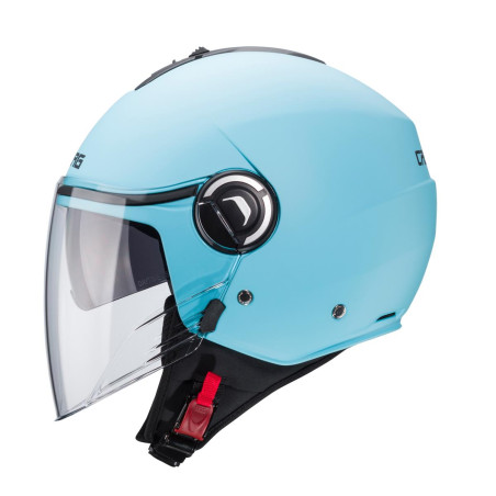 CABERG KASK OTWARTY JET Z BLENDĄ MODEL RIVIERA V4X SOLID KOLOR JASNY NIEBIESKI MAT ROZMIAR XS