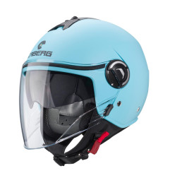 CABERG KASK OTWARTY JET Z BLENDĄ MODEL RIVIERA V4X SOLID KOLOR JASNY NIEBIESKI MAT ROZMIAR L