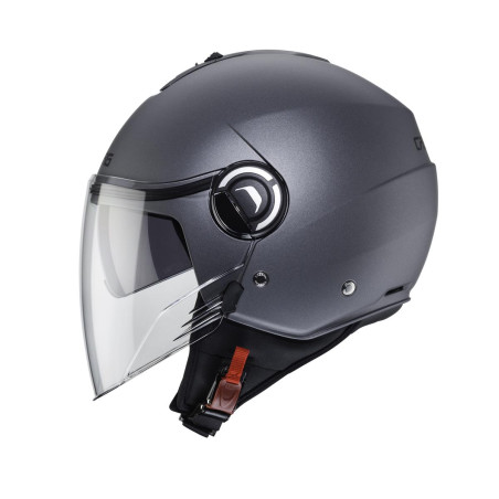 CABERG KASK OTWARTY JET Z BLENDĄ MODEL RIVIERA V4X SOLID KOLOR SZARY MAT - GUNMETAL ROZMIAR M