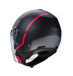 CABERG WYPRZEDAZ KASK OTWARTY JET Z BLENDĄ MODEL RIVIERA V4X GEO KOLOR CZARNY MAT/CZERWONY/SZARY ROZMIAR XS