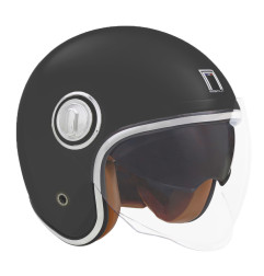 NOX PREMIUM KASK OTWARTY JET HERITAGE SOLID KOLOR CZARNY MAT ROZMIAR M