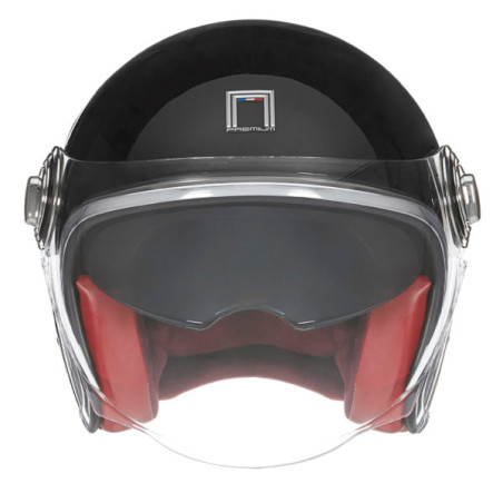 NOX PREMIUM KASK OTWARTY JET HERITAGE SOLID KOLOR CZARNY POŁYSK ROZMIAR M