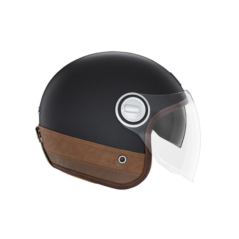 NOX PREMIUM KASK OTWARTY JET HERITAGE LEATHER KOLOR CZARNY/BRĄZOWY ROZMIAR M NOX PREMIUM KASK OTWARTY JET HERITAGE LEATHER KOLOR CZARNY/BRĄZOWY ROZMIAR M