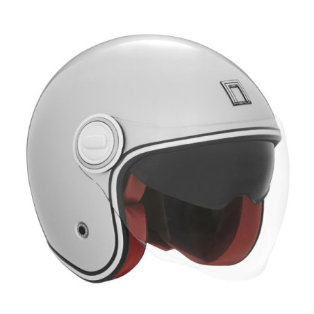 NOX PROMOCJA PREMIUM KASK OTWARTY JET HERITAGE SOLID KOLOR SREBRNY ROZMIAR XL
