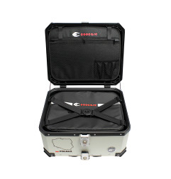 KUFER CENTRALNY ALUMINIOWY COOCASE 55L SREBRNY Z MAPĄ PL + TORBĄ WEWNĘTRZNĄ