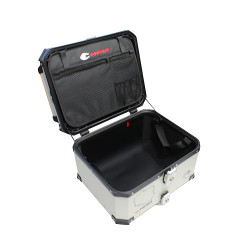 KUFER CENTRALNY ALUMINIOWY COOCASE 55L SREBRNY Z MAPĄ PL + TORBĄ WEWNĘTRZNĄ