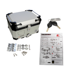 KUFER CENTRALNY ALUMINIOWY COOCASE 55L SREBRNY Z MAPĄ PL + TORBĄ WEWNĘTRZNĄ