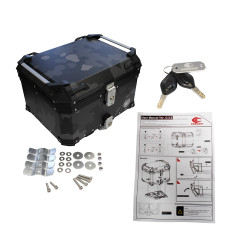 KUFER CENTRALNY ALUMINIOWY COOCASE 55L SZARY CAMO Z TORBĄ WEWNĘTRZNĄ
