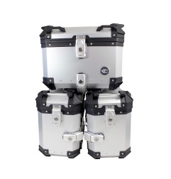 ZESTAW 3 KUFRÓW ALUMINIOWYCH (2X36L SYMETRYCZNE + 45L) COOCASE ANODOWANE ALUMINIUM Z TORBĄ WEWNĘTRZNĄ
