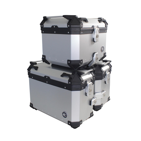 ZESTAW 3 KUFRÓW ALUMINIOWYCH (2X36L SYMETRYCZNE + 45L) COOCASE ANODOWANE ALUMINIUM Z TORBĄ WEWNĘTRZNĄ