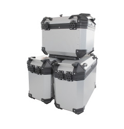 ZESTAW 3 KUFRÓW ALUMINIOWYCH (2X36L SYMETRYCZNE + 45L) COOCASE ANODOWANE ALUMINIUM Z TORBĄ WEWNĘTRZNĄ