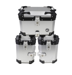 ZESTAW 3 KUFRÓW ALUMINIOWYCH (2X36L SYMETRYCZNE + 45L) COOCASE SREBRNY Z TORBĄ WEWNĘTRZNĄ