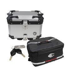 ZESTAW 3 KUFRÓW ALUMINIOWYCH (2X36L SYMETRYCZNE + 45L) COOCASE SREBRNY Z TORBĄ WEWNĘTRZNĄ