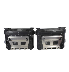 ZESTAW 3 KUFRÓW ALUMINIOWYCH (2X36L SYMETRYCZNE + 45L) COOCASE SZARY CAMO Z TORBĄ WEWNĘTRZNĄ