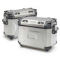 KAPPA KUFRY BOCZNE 37L PRAWY I 48L LEWY MONOKEY CAM SIDE KVG48A KVG37A K'VOYAGER ALUMINIOWE KOLOR SREBRNY