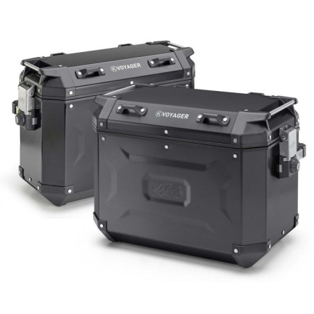 KAPPA KUFRY BOCZNE 37L PRAWY I 48L LEWY MONOKEY CAM SIDE KVG48B KVG37B K'VOYAGER ALUMINIOWE KOLOR CZARNY ANODOWANY BLACK LINE