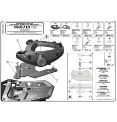 KAPPA STELAŻ KUFRA CENTRALNEGO YAMAHA FJR 1300 '06-'20 ( Z PŁYTĄ MONOKEY )
