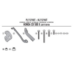KAPPA ADAPTER DO ZAMONTOWANIA STELAŻA BOCZNEGO KL1121, KLX1121 HONDA CB 500X W ROCZNIKACH (17-18)