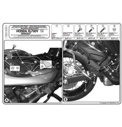 KAPPA STELAŻ KUFRÓW BOCZNYCH MONOKEY HONDA XL 700V TRANSALP (08-13) - RÓWNIEŻ POD KUFRY MONOKEY K'MISSION ALU