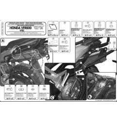KAPPA STELAŻ KUFRÓW BOCZNYCH MONOKEY SIDE HONDA VFR 800 '02-'11 - TYLKO POD KUFRY K33N K'ROAD