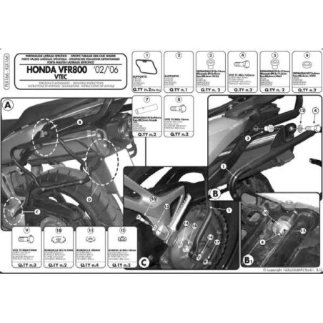 KAPPA STELAŻ KUFRÓW BOCZNYCH MONOKEY SIDE HONDA VFR 800 '02-'11 - TYLKO POD KUFRY K33N K'ROAD