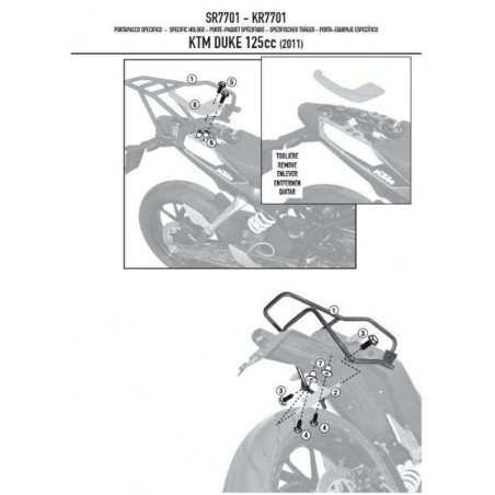 KAPPA STELAŻ KUFRA CENTRALNEGO KTM DUKE 125/300/390 (11-16) ( BEZ PŁYTY )
