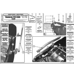 KAPPA STELAŻ KUFRA CENTRALNEGO YAMAHA FZS 1000 FAZER (01-05) ( BEZ PŁYTY )