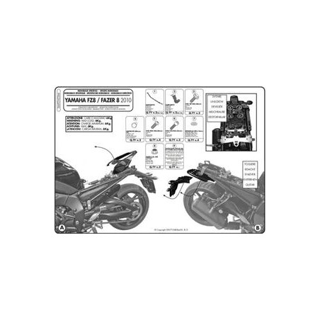 KAPPA STELAŻ KUFRA CENTRALNEGO YAMAHA FZ8 / FAZER 8 800 '10-'15 ( BEZ PŁYTY )