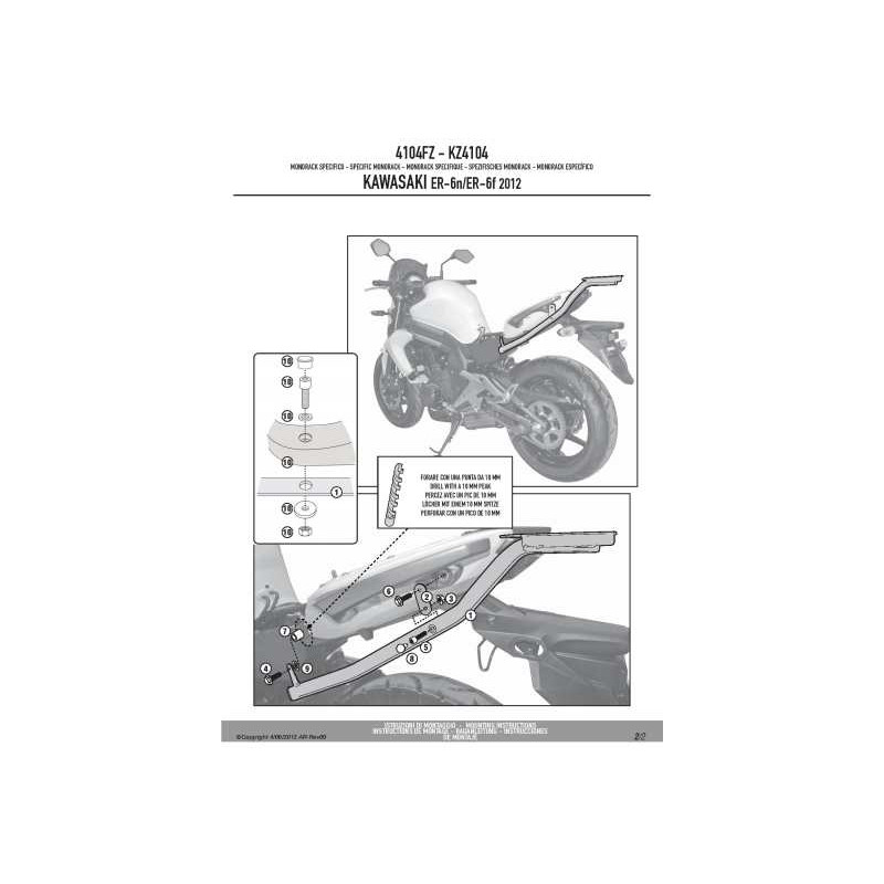 KAPPA STELAŻ KUFRA CENTRALNEGO KAWASAKI ER-6N / ER-6F 650 (12-16) ( BEZ PŁYTY )