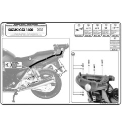 KAPPA STELAŻ KUFRA CENTRALNEGO SUZUKI GSX 1400 (02-09) ( BEZ PŁYTY )