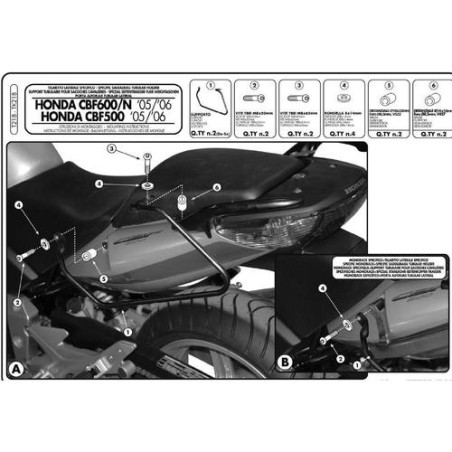 KAPPA STELAŻ POD TORBY (SAKWY) BOCZNE HONDA CBF 500 '04-'12, CBF 600S/N '04-'09, CBF 1000 '06-'09