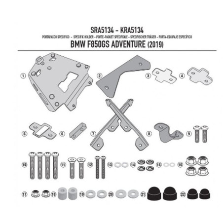 KAPPA STELAŻ KUFRA CENTRALNEGO BMW F 850/900GS Adventure (19-25) ALUMINIOWY MONOKEY