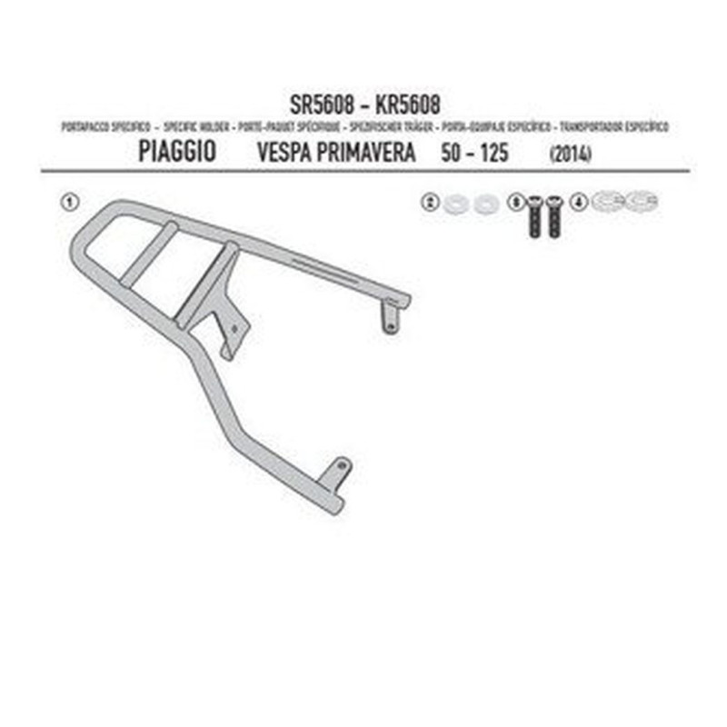 KAPPA STELAŻ KUFRA CENTRALNEGO PIAGGIO Vespa Primavera 50-125-150 (14-25), Vespa Sprint 50-125-150 (14-25) ( BEZ PŁYTY )