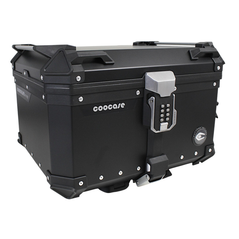 KUFER CENTRALNY ALUMINIOWY COOCASE 55L KEYLESS Z WYSUWANYM OPARCIEM CZARNY