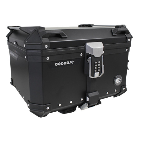 KUFER CENTRALNY ALUMINIOWY COOCASE 55L KEYLESS Z WYSUWANYM OPARCIEM CZARNY