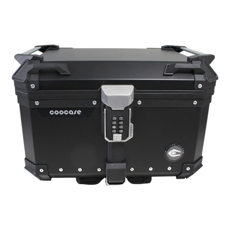 KUFER CENTRALNY ALUMINIOWY COOCASE 55L KEYLESS Z WYSUWANYM OPARCIEM CZARNY