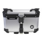 KUFER CENTRALNY ALUMINIOWY COOCASE 55L KEYLESS Z WYSUWANYM OPARCIEM SREBRNY KUFER CENTRALNY ALUMINIOWY COOCASE 55L KEYLESS Z WYSUWANYM OPARCIEM SREBRNY