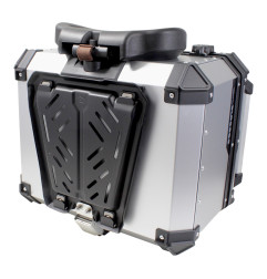 KUFER CENTRALNY ALUMINIOWY COOCASE 55L KEYLESS Z WYSUWANYM OPARCIEM SREBRNY