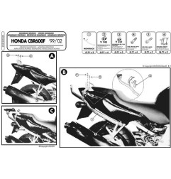 KAPPA STELAŻ KUFRA CENTRALNEGO HONDA CBR 600F (99-09) ( BEZ PŁYTY )