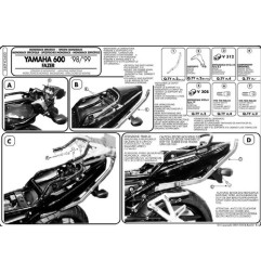 KAPPA STELAŻ KUFRA CENTRALNEGO YAMAHA FZS 600 FAZER (98-03) ( BEZ PŁYTY )