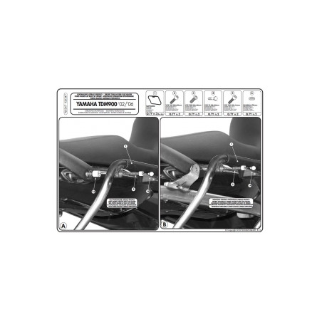 KAPPA STELAŻ KUFRÓW BOCZNYCH MONOKEY SIDE YAMAHA TDM 900 '02-'14 - TYLKO POD KUFRY K33N K'ROAD