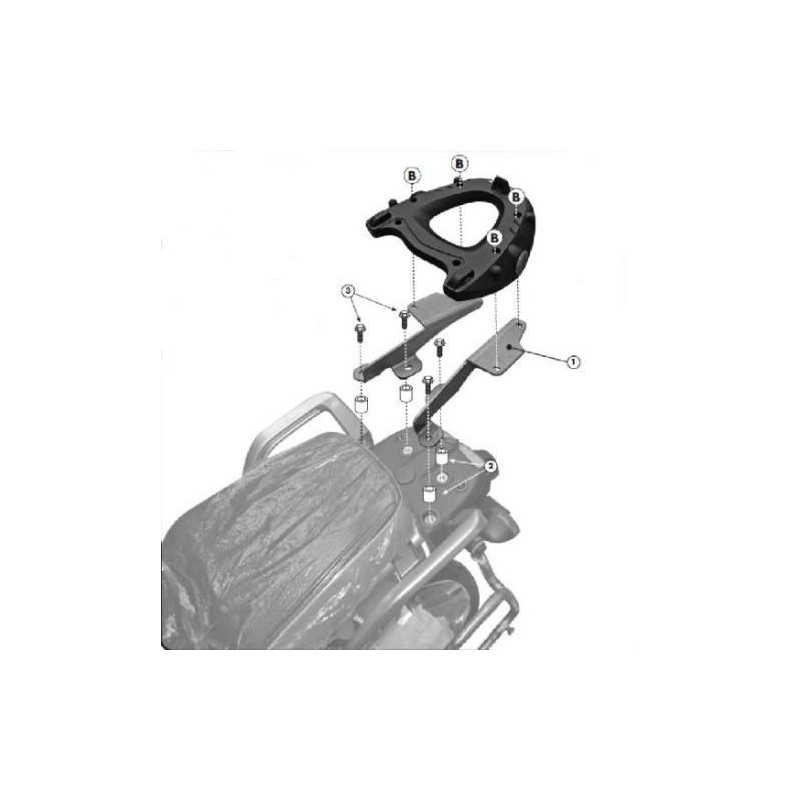 KAPPA STELAŻ KUFRA CENTRALNEGO YAMAHA XT 1200 Z '10-'20, ZE SUPER TENERE '14-'20 ( Z PŁYTĄ MONOKEY )