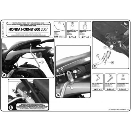 KAPPA STELAŻ POD TORBY (SAKWY) BOCZNE HONDA CB 600F HORNET '07-'10