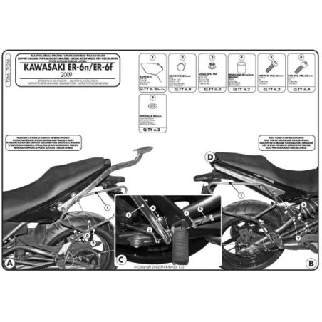 KAPPA STELAŻ POD TORBY (SAKWY) BOCZNE KAWASAKI ER-6N '05-'08